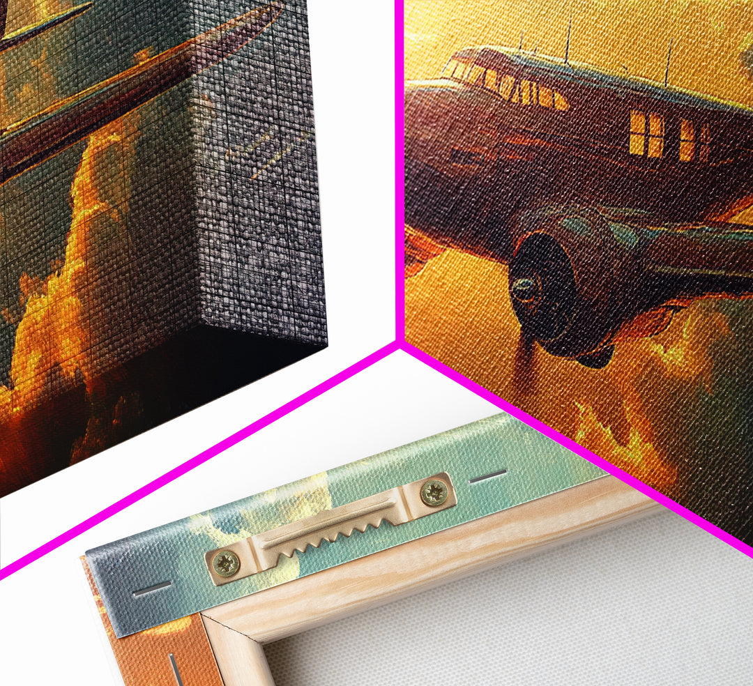 Airplane Wall Art Framed Canvas Print, Man Cave Wall Art, Office Decor, Gift For Him, Dad Gift, Pilot Gift, Retirement Gift Idea