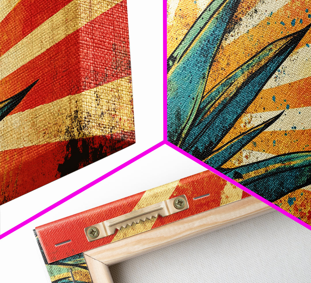 Blue Agave Pop Art Framed Canvas Print | Bar Decor | Bar Wall Art | Ready To Hang Wall Art | Home Decor | Office Decor | Agave Painting