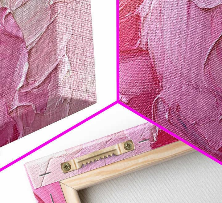 Pink Brush Strokes Framed Canvas Print - Modern Wall Are - Preppy Home Decor - She Shed Wall Art