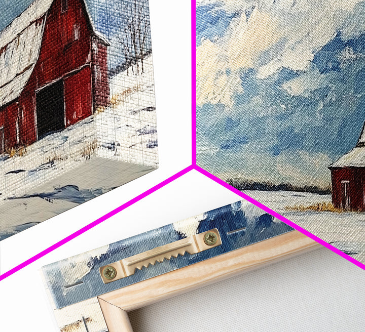 Rustic Barn Wall Art, Panoramic Farmhouse, Farmhouse Wall Decor, Old Barn Painting Canvas Print, Wood Background Rustic Wall Decor