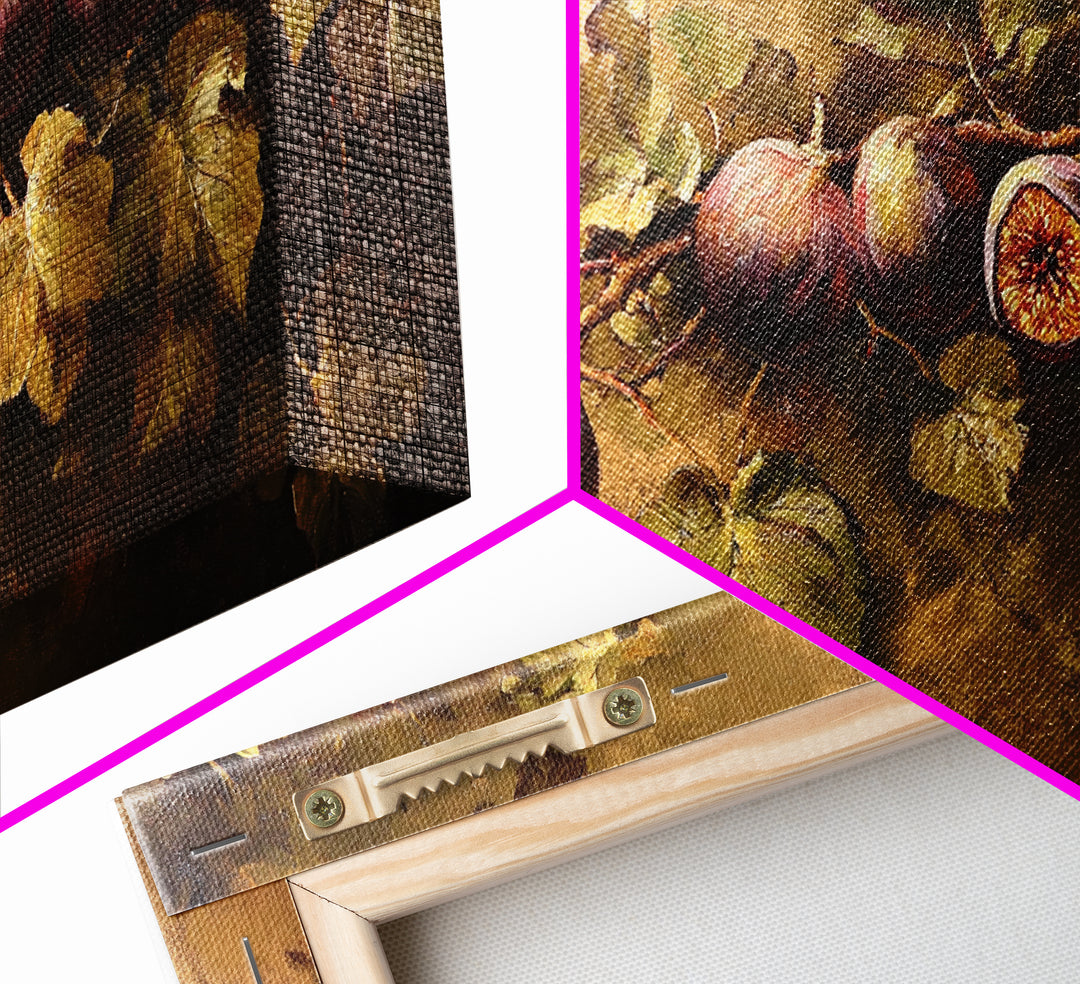 Abstract Still Life Oil Painting Print of Figs, Victorian Kithen Wall Art, Minimalist Home Decor, Muted Kitchen Art, Subdued Still Life Painting