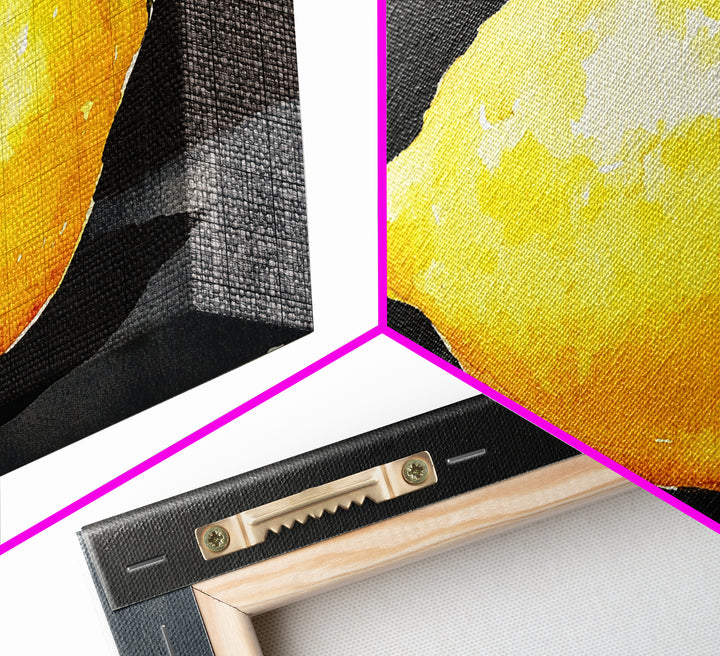 A Whole Lemon - Framed Canvas Print - Abstract Watercolor Lemon Painting - Kitchen Wall Art