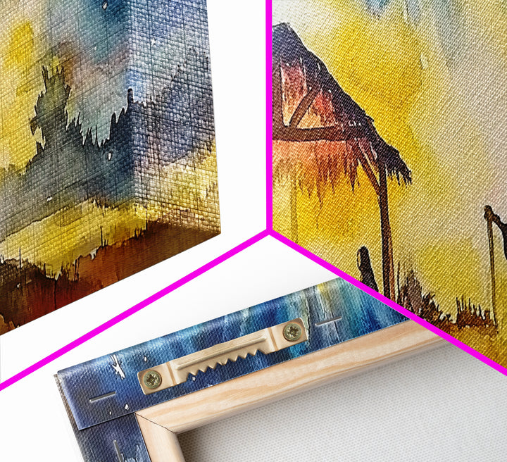 Christmas Wall Art Framed Canvas Print - Nativity Painting - Nativity Decor - Christian Wall Art - Jesus Art - Jesus Painting