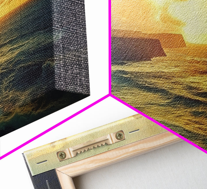 Cliffs of Moher Framed Canvas Print, Ireland Painting, Ireland Decor, Ireland Wall Art, Living Room Home Decor