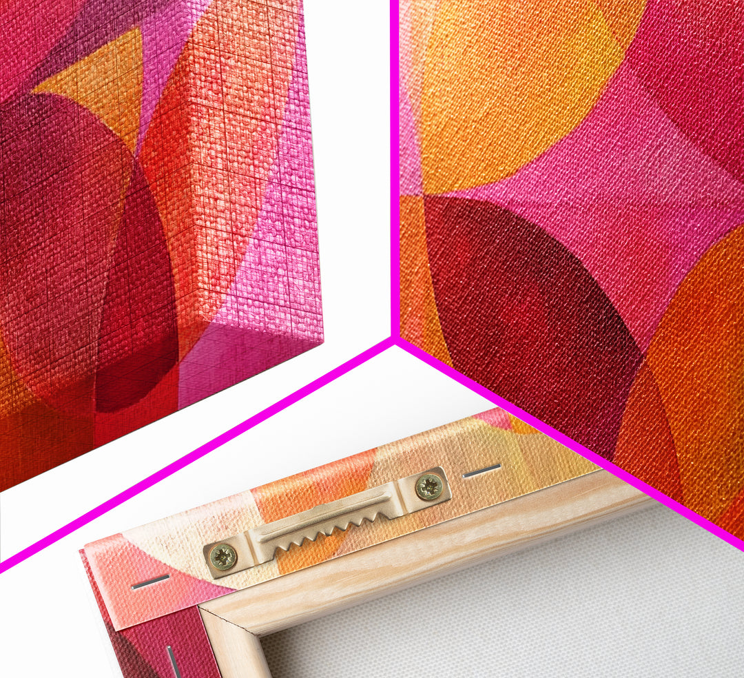 Abstract Geometric Wall Art, Pink Shapes, Preppy Dorm Room Wall Art, Wall Art For Girl's Room or Dorm