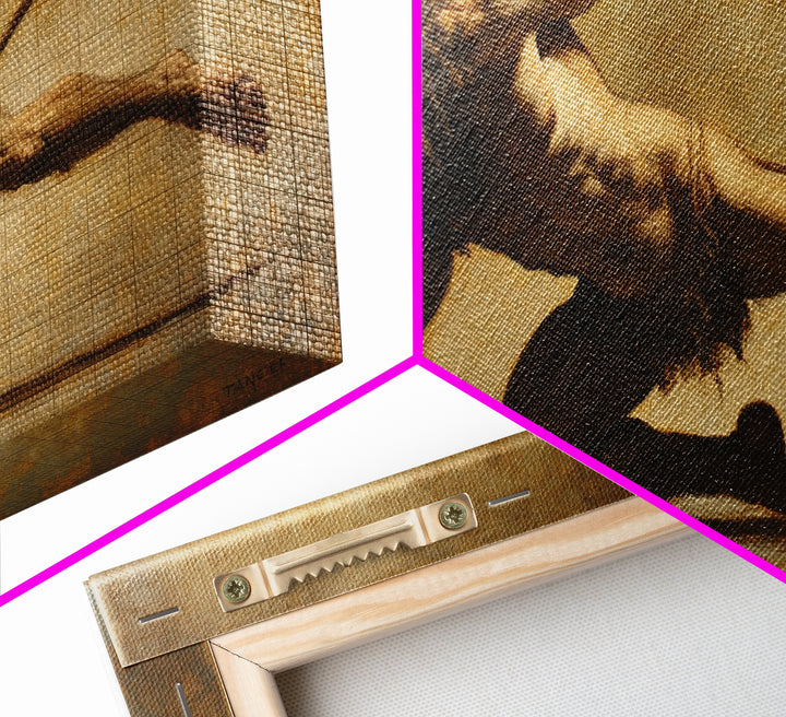 Canvas Print of Satyr, Victorian Gothic Wall Art, Satyr Painting Original, Satyr Oil Painting, Goth Decor, Spooky Wall Art