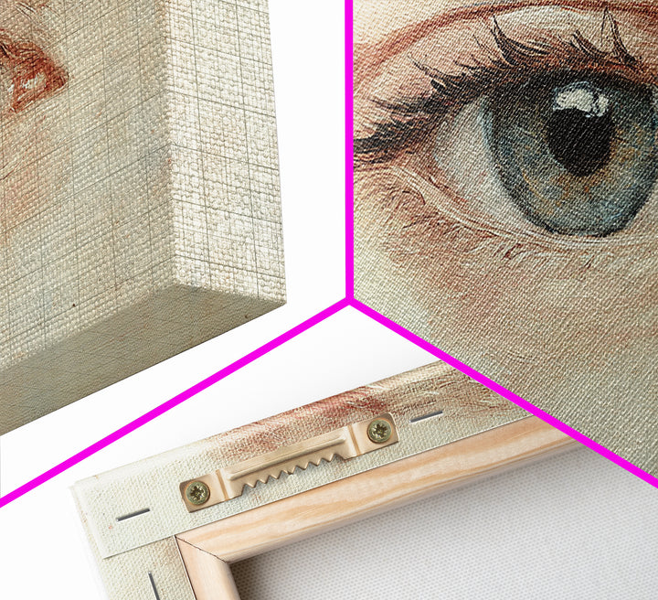 Closeup Study of an Eye Framed Canvas Print, Eye Oil Painting, Whimsical Home Decor, Paint of a Blue Human Eye