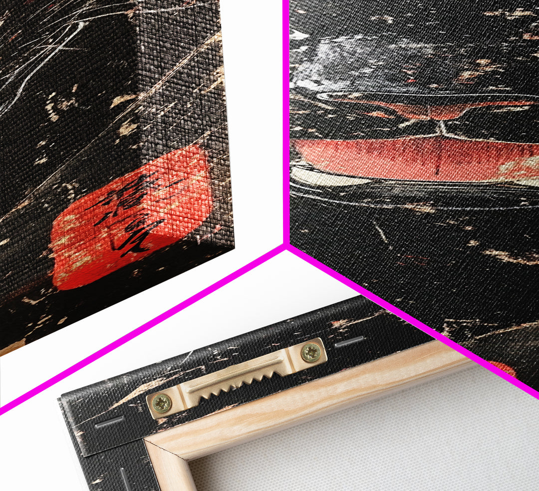 Canvas Print of Fierce Panther with Intense Stare, Dark Romance Painting, Gothic Home Decor, Chicano Art, Edgy Wall Art, Wild Spirit