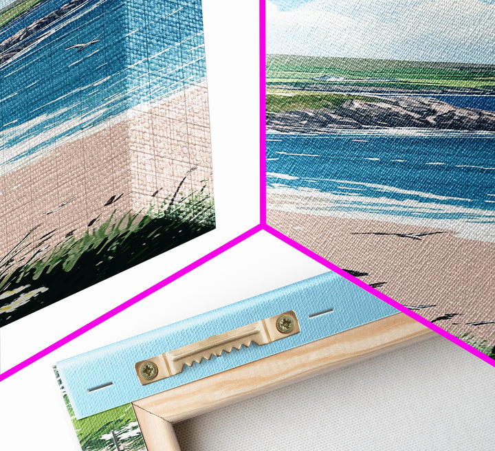 Framed Canvas Print Irish Coastal Art Above Bed Art Nautical Wall Art Ireland Painting Coastal Landscape Ocean Lover's Nautical Decor