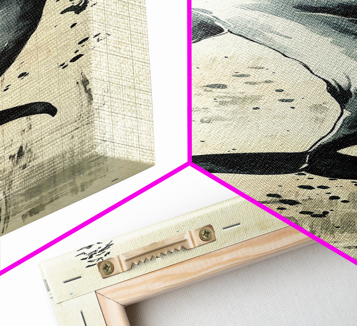 Canvas Print Dolphin Painting Coastal Nautical Wall Art with Splash Effect, Living Room Above Sofa Art, Bedroom Decor, Coastal Art Print