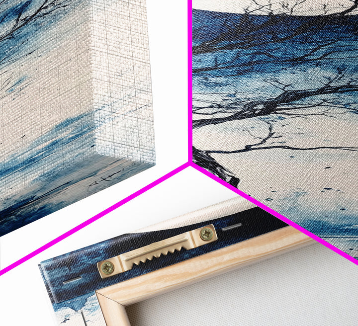 Canvas Print Full Moon with Tree Art, Dark Romance Rustic Wall Decor, Unique Above Couch Art, Moody Bedroom Decor Gift Idea