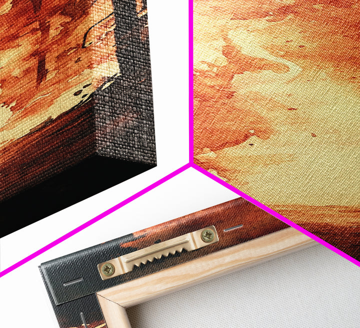 Autumn Leaves and Birch Trees Framed Canvas Print – Cozy Rustic Decor, Tall Skinny Art, Fall Vibes, Birch Tree Painting, Living Room Wall Art