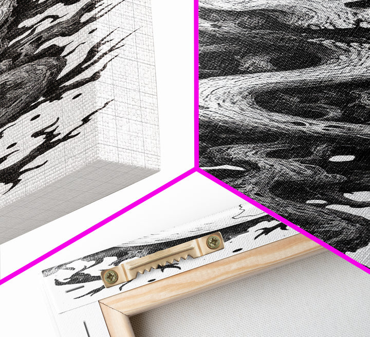 Cosmic Horror Wall Art Framed Canvas Print, Skull Art, Skull Painting Print, Skull Wall Art, Halloween Decor