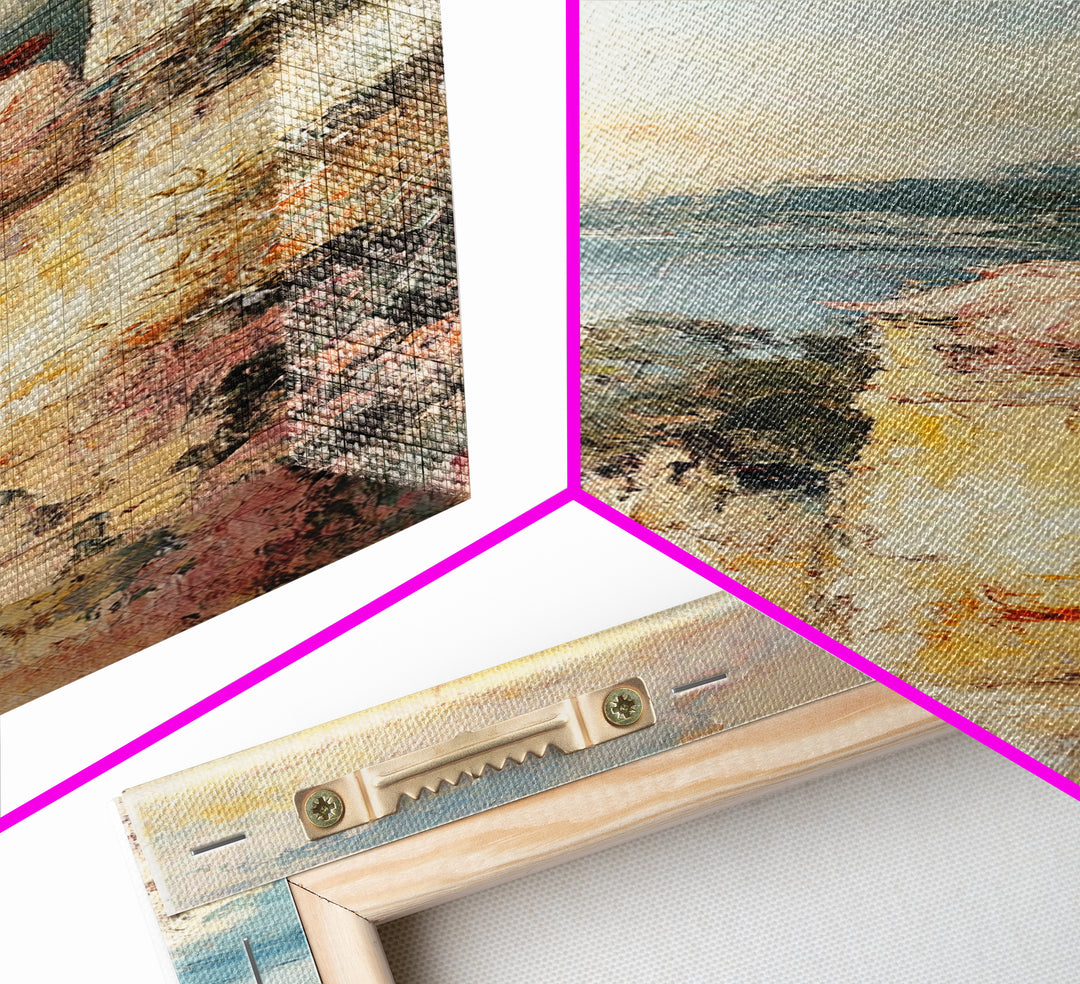 Abstract Oil Painting Print Of a Woman Overlooking the Coast, Victorian Oil Painting, Nautical Seascape Painting, Wall Decor for Girls