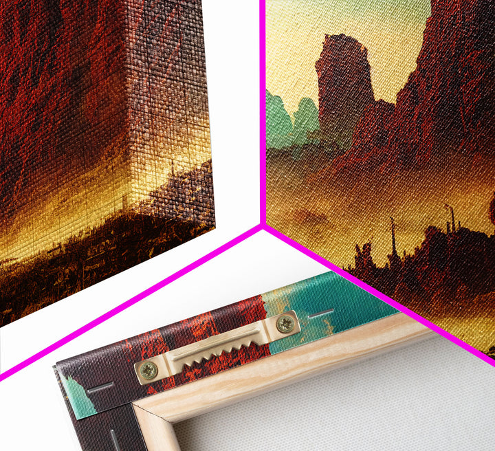 Post Apocalyptic Desert Hellscape, ready to hang canvas print wall art, framed canvas wall art, mancave wall art