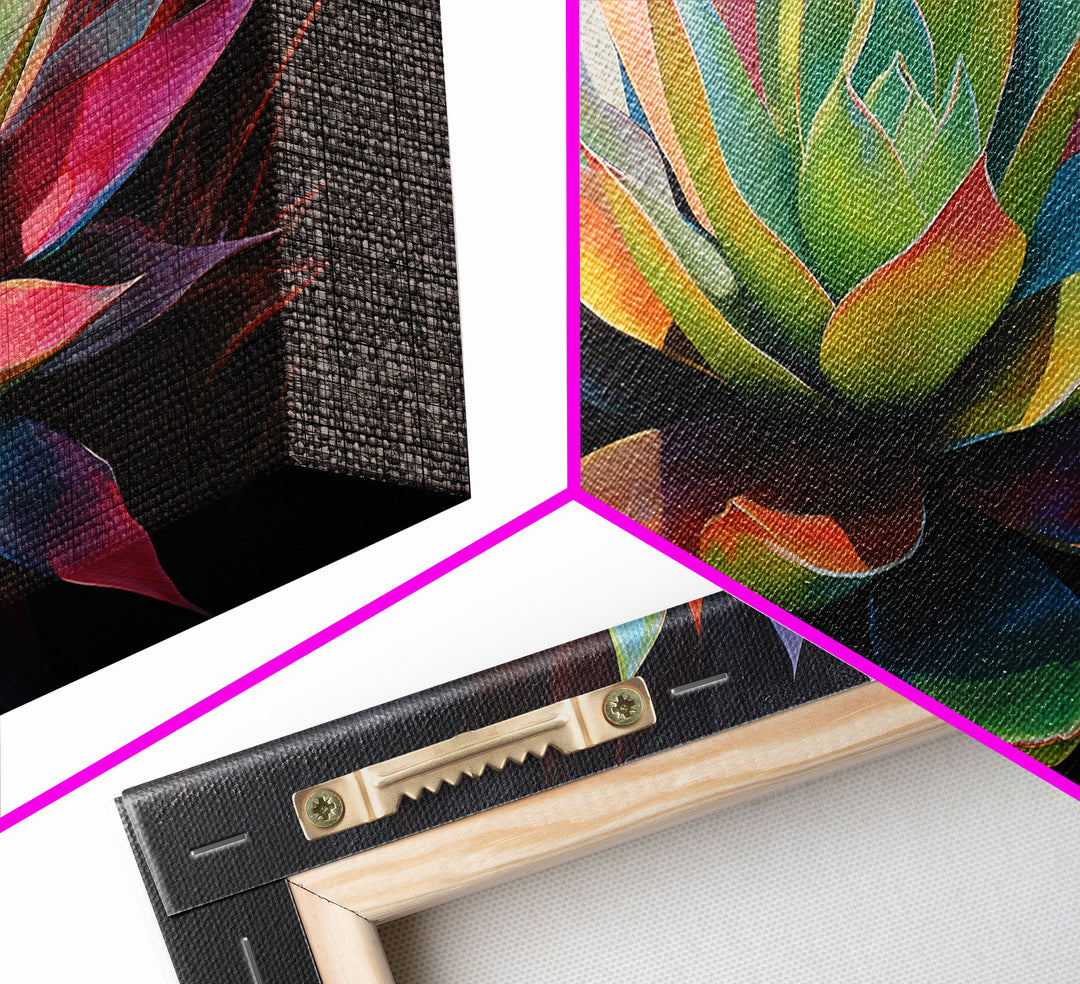 Rainbow Agave, Southwest Art, Framed Canvas Print, Canvas Wall Art, Wall Art Prints, Southwestern Decor, Framed Art, Original Art