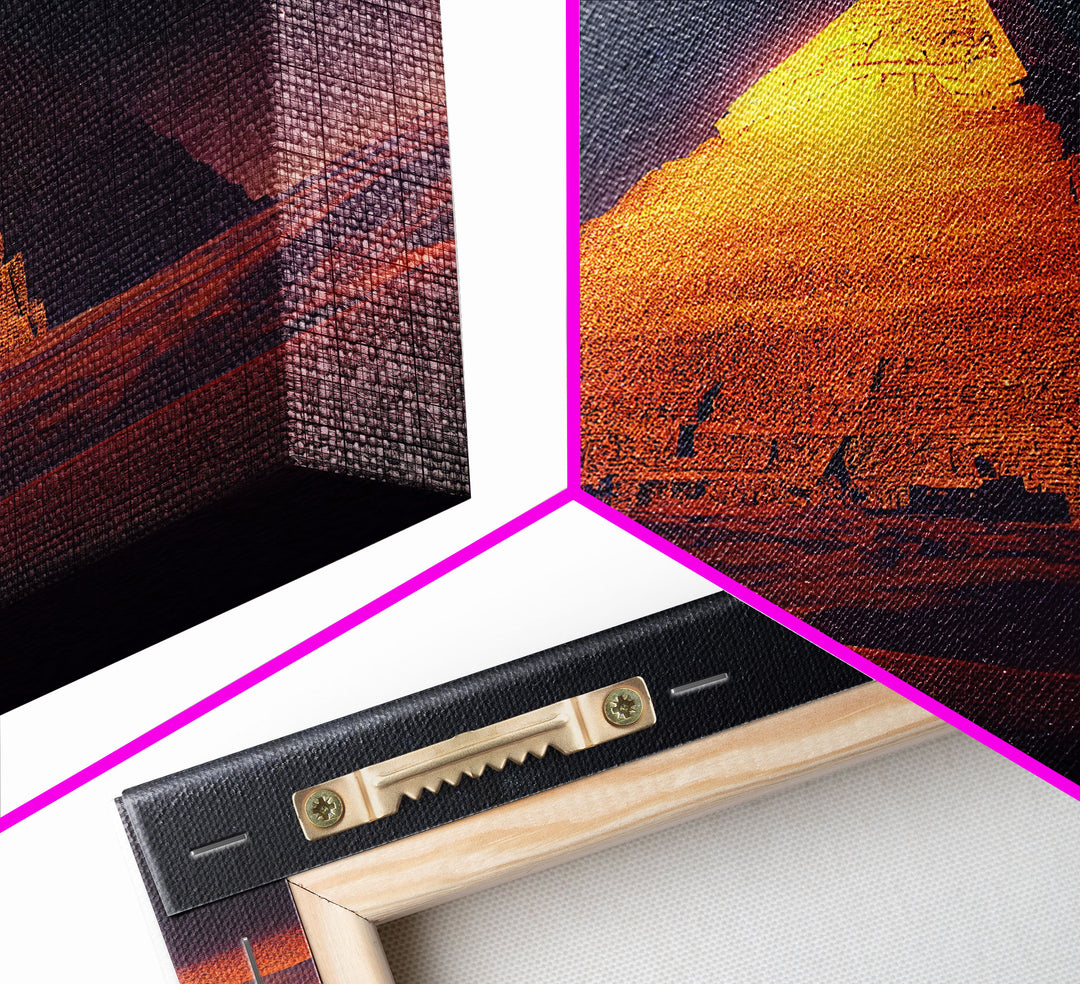 Pyramid Wall Art, Sands of Egypt, Ready To Hang Canvas Print, Framed Wall Art