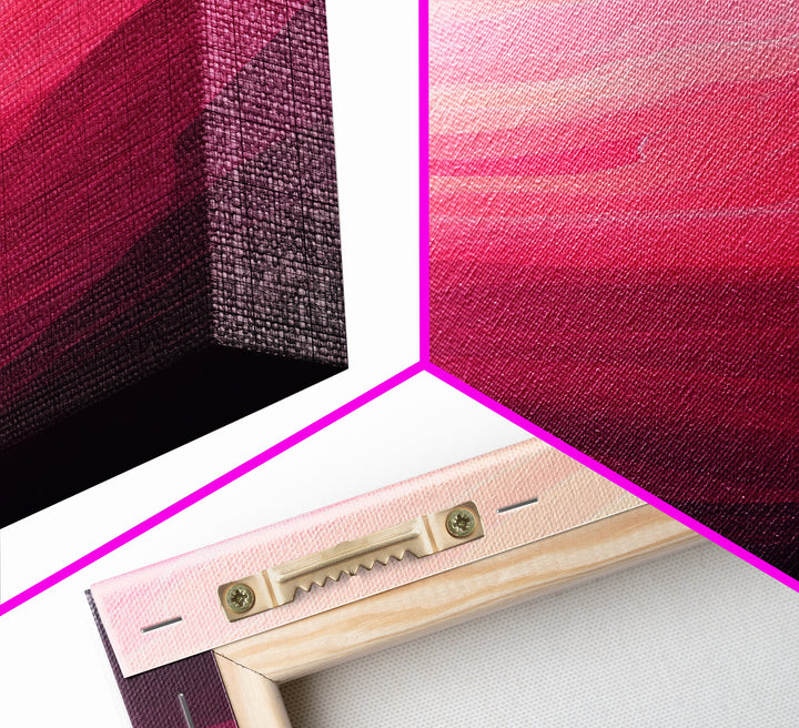 Pink Abstract Art Framed Canvas Print Minimalist Wabi Sabi Light Pink Wall Art Vertical Living Room or Bedroom Decor