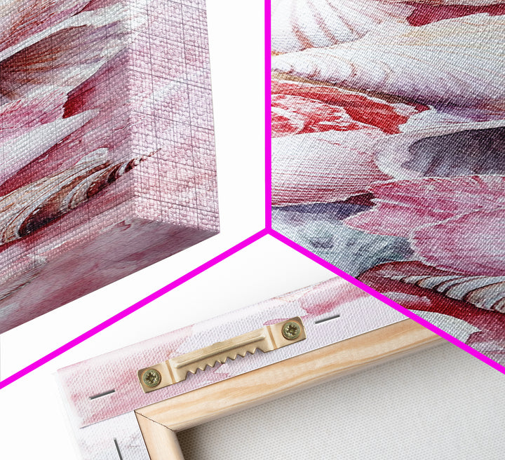 Coastal Seashell Painting Framed Canvas Print Featuring Nautical Decor Perfect Beach House Coastal Landscape Wall Art Theme