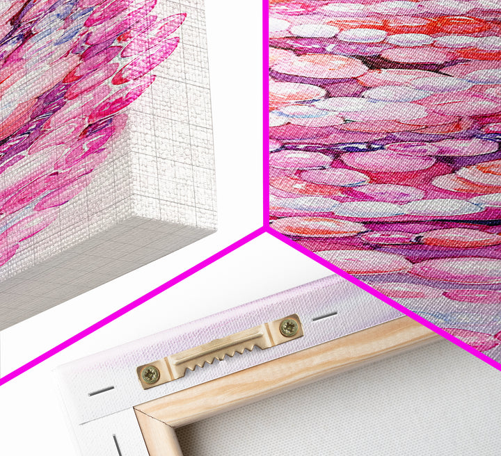 Pastel Beads Canvas Print - Whimsical Tall Narrow Art, Pink Pearl Inspired Jewelry Painting, Vertical Art for Boho Bedroom