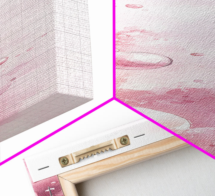 Bubble Abstract Framed Canvas Print Pink Abstract Art Minimalist Art Light Pink Wall Art Vertical Wall Art Living Room Art