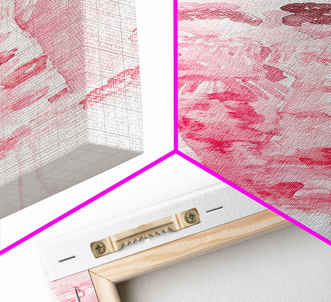 Dreamy Cherry Blossom Dresses Framed Canvas Print, Light Pink Wall Art, Botanical Prints, Whimsical Art, Above Sofa or Bedroom Decor