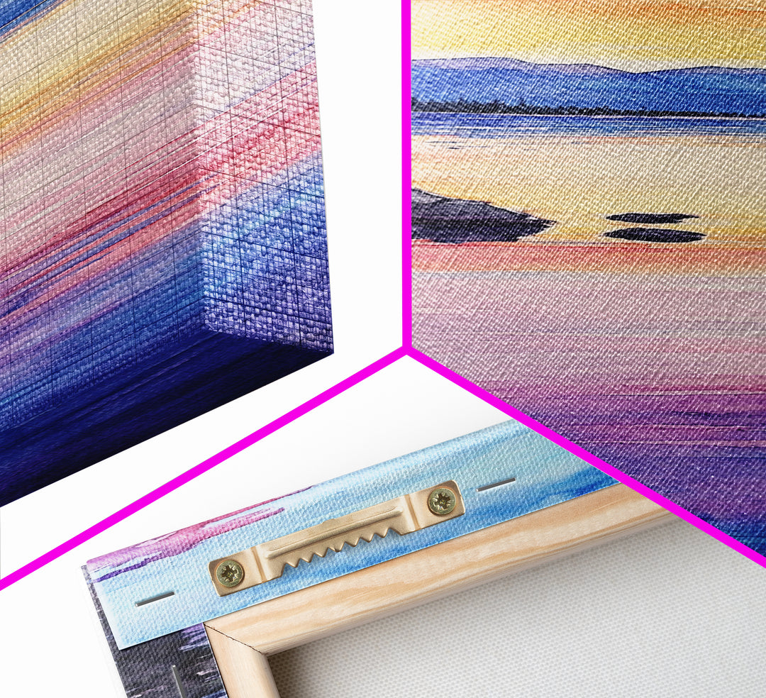 Canvas Print Lake Tahoe Art Coastal Landscape Sunset Wall Art Nautical Decor Horizontal Wall Art Living Room Art Christmas Gift