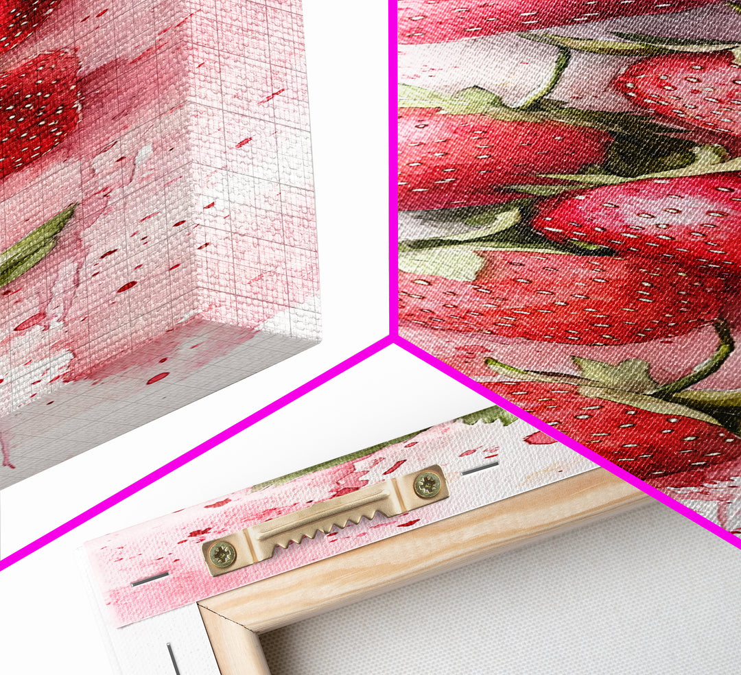 Vibrant Strawberry Art Framed Canvas Print Rustic Farmhouse Decor Fruit of the Spirit Wall Art Skinny Wall Art Kitchen Art Decor