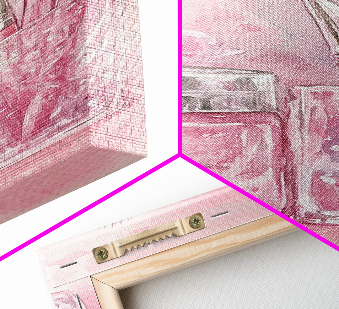 Delicate Makeup Illustration Canvas Print Pink Abstract Art Feminine Wall Decor Light Pink Wall Art Gift Idea Unique Painting