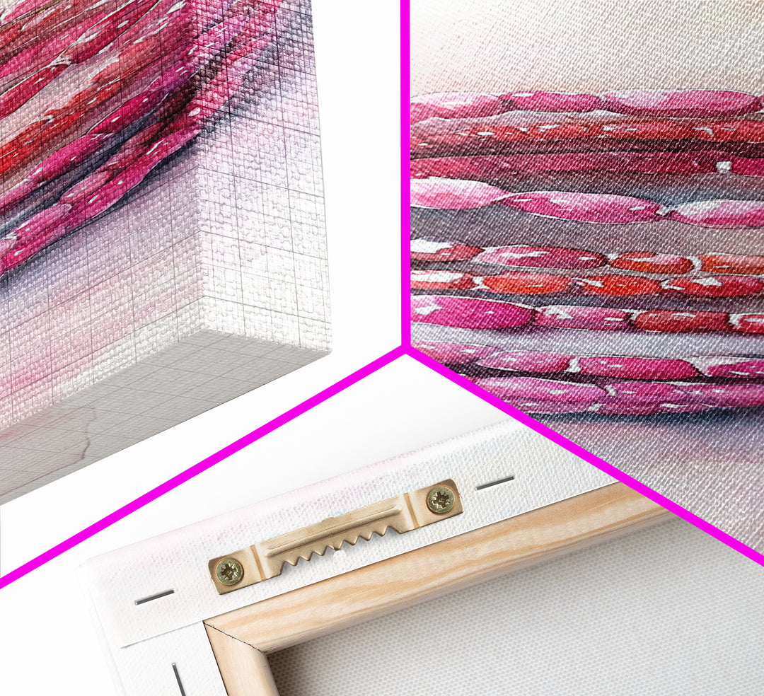 Gemstone Stack Canvas Print Whimsical Watercolor Art Pink Crystal Wall Art Bedroom Decor Gem Lover Unique Living Room Art