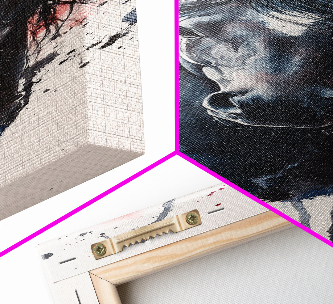 Black Horse Portrait Canvas Print Rustic Farmhouse Art Horse Wall Art Tall Skinny Art Vertical Rustic Living Room Wall Decor