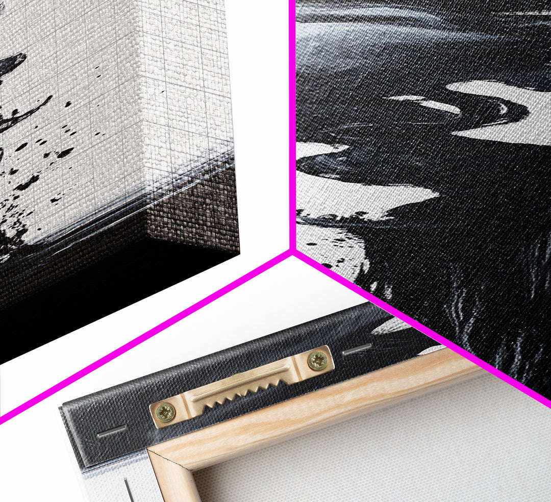 Smoke Abstract Art Canvas Print Black White Contemporary Modern Home Decor Moody Wall Art Vertical Long Narrow Artwork