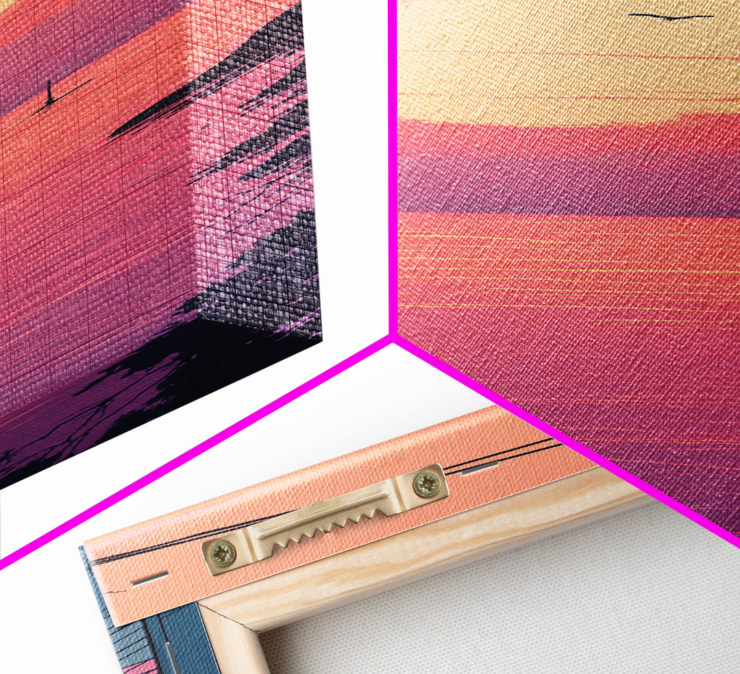 Pastel Sunset Balcony Canvas Print Pink Orange Wall Art Coastal Cowgirl Art Bedroom or Living Room Farmhouse Decor Unique Piece