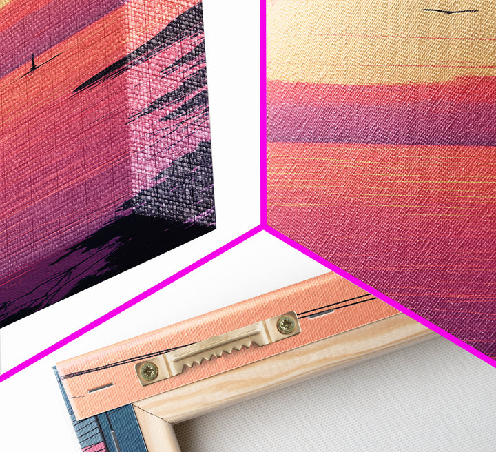 Pastel Sunset Balcony Canvas Print Pink Orange Wall Art Coastal Cowgirl Art Bedroom or Living Room Farmhouse Decor Unique Piece