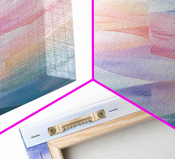 Pastel Abstract Canvas Print Featuring Light Pink Abstract Art, Geometric Wall Art, And Sage Green Accent Ideal Above Sofa