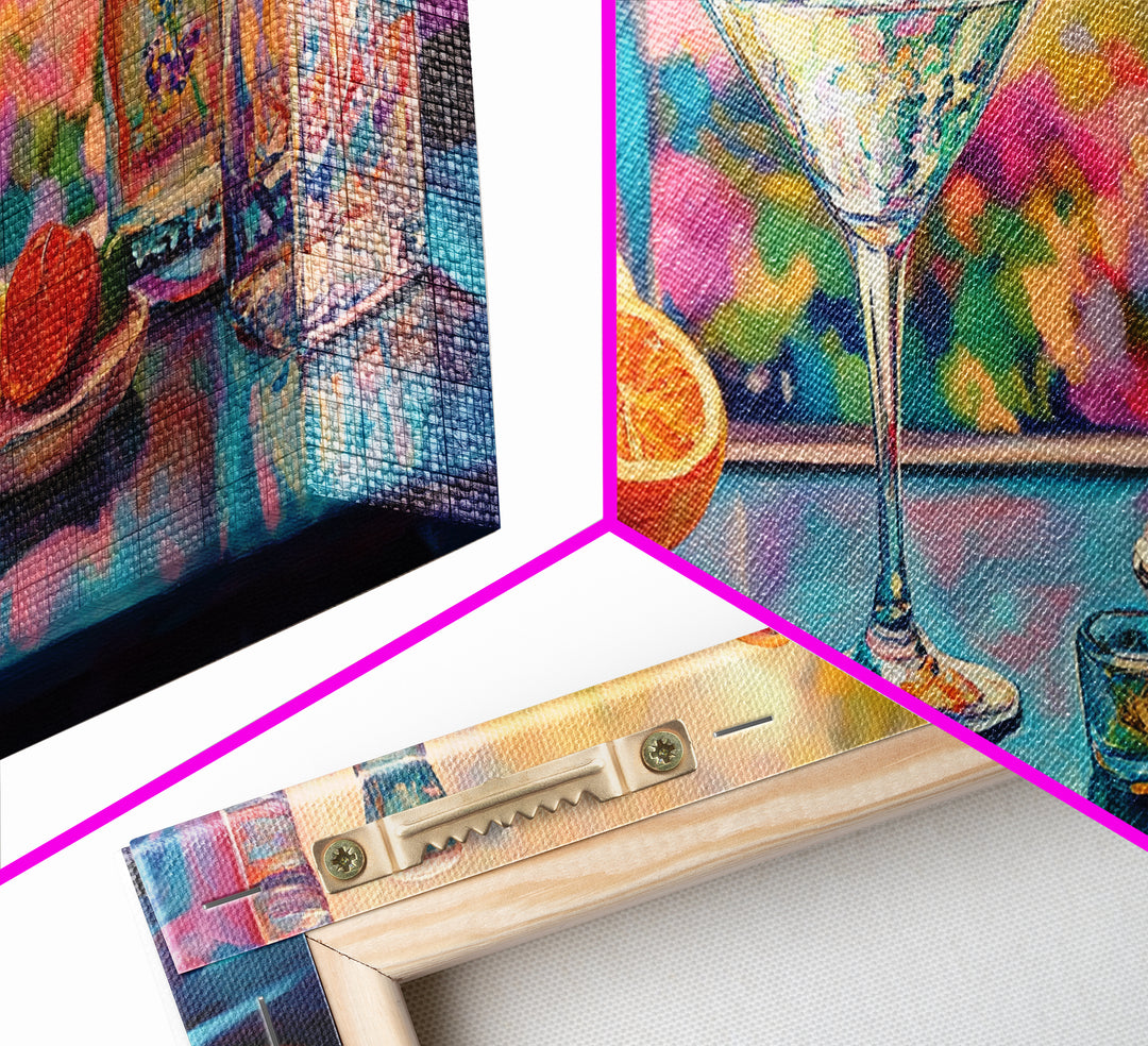 Citrus Cocktail Canvas Print Bright Bar Wall Art Vibrant Foodie Home Decor Kitchen Gift Idea Tropical Drinks Modern Party Art Unique