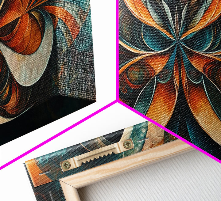 Butterfly Abstract Framed Canvas Print, Geometric Wall Art Moody Modern Decor, Sacred Geometry Artwork Idea Horizontal Living Room Design