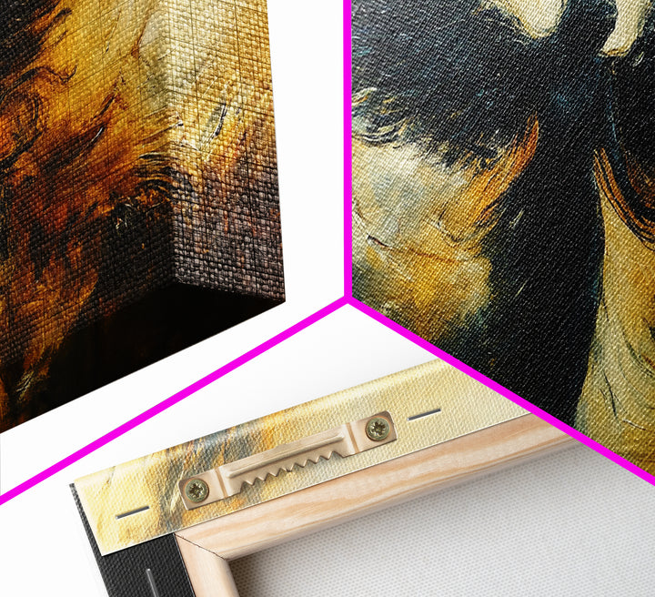 Dark Angel Framed Canvas Print with Moody Art and Dark Angels Wall Art Perfect Gothic Bedroom or Living Room Statement Piece