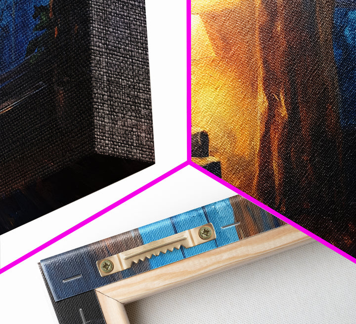 Cozy Armchair Framed Canvas Print, Rustic Living Room Art, Moody Interior Wall Art, Farmhouse Above Sofa Decor, Gift Idea For Him