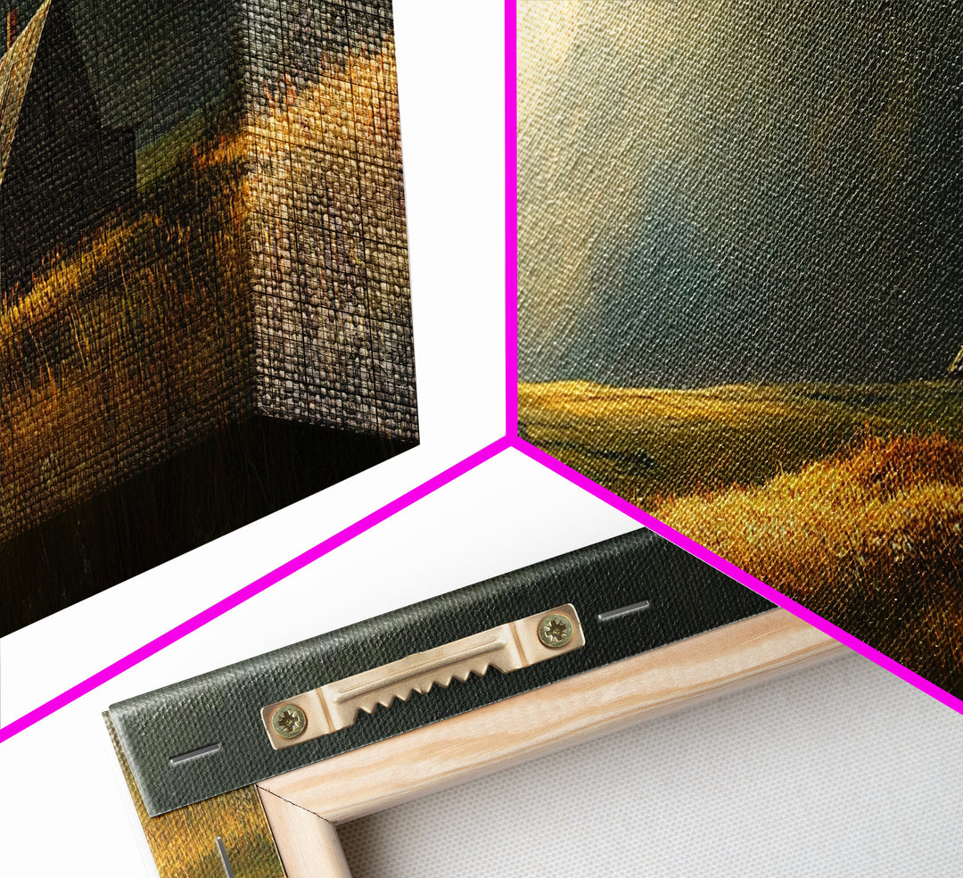 Abandoned Farmhouse Framed Canvas Print Rustic Landscape Art Smoky Mountain Painting Extra Wide Living Room Wall Autumn Decor