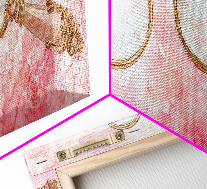 Antique Magnifying Glass Canvas Print, Rose Painting with Vintage Romantic Vibes, Rustic Farmhouse Wall Art, Guest Room Decor