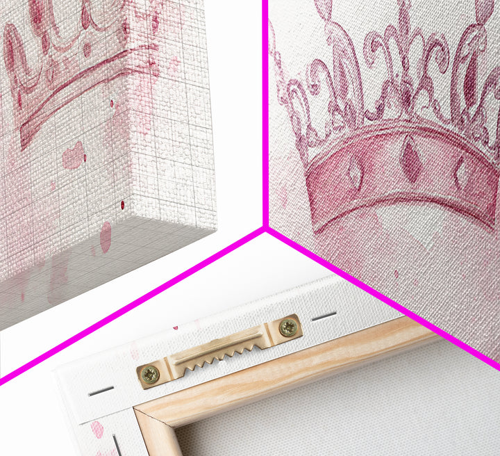 Crown Jewels Canvas Print Victorian Art Nouveau Print Pink Wall Art Bedroom Decor Light Pink Wall Art Feminine Glam Decor Gift