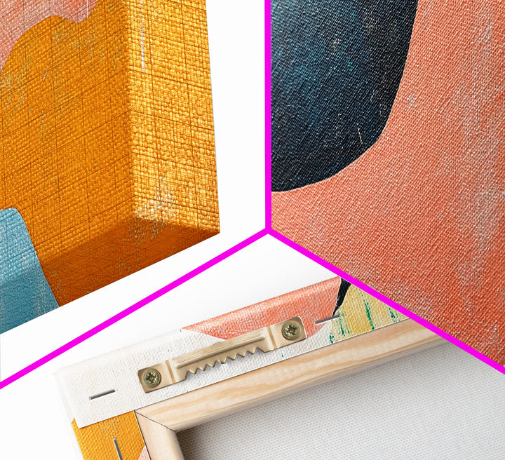 Coastal Abstract Framed Canvas Print Nautical Painting Coastal Landscape Artwork Seascape Wall Art Living Room Ocean Horizontal Decor