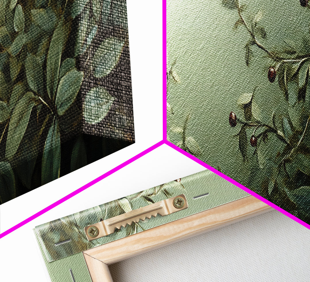 Nature-Inspired Sage Green Framed Canvas Print – Sage Green Wall Art, Botanical Prints, Minimalist Art, Bedroom Art, Wabi Sabi Art