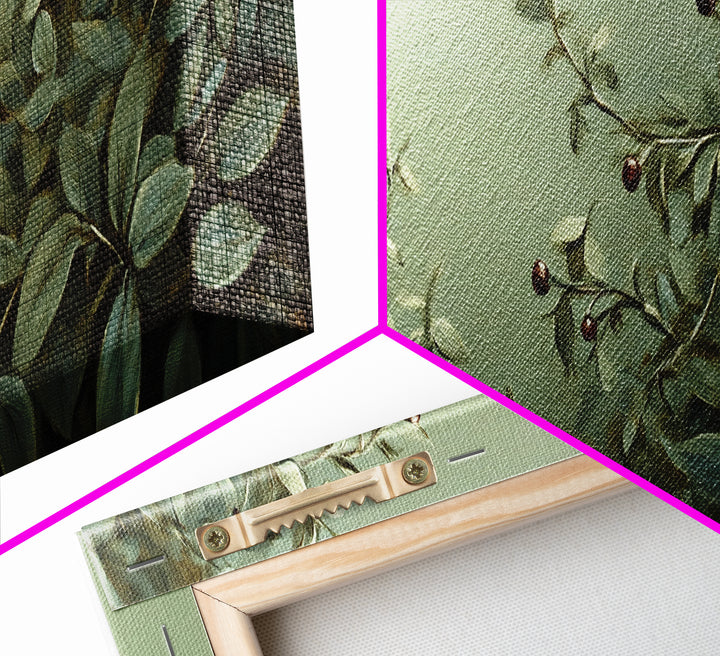 Nature-Inspired Sage Green Framed Canvas Print – Sage Green Wall Art, Botanical Prints, Minimalist Art, Bedroom Art, Wabi Sabi Art