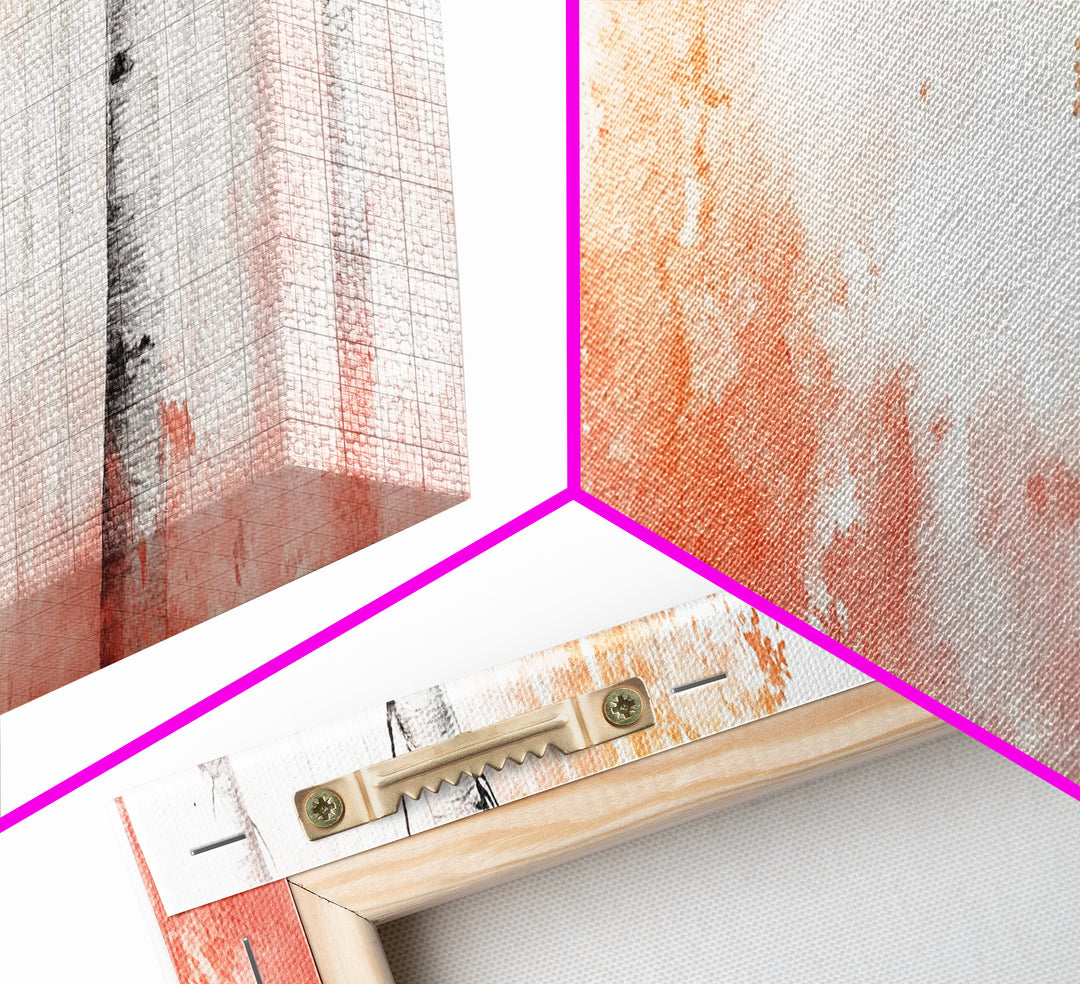 Autumn Birch Trees Canvas Print, Vibrant Fall Landscape Art, Horizontal Wall Art Rustic Decor Gift Idea Living Room Decoration