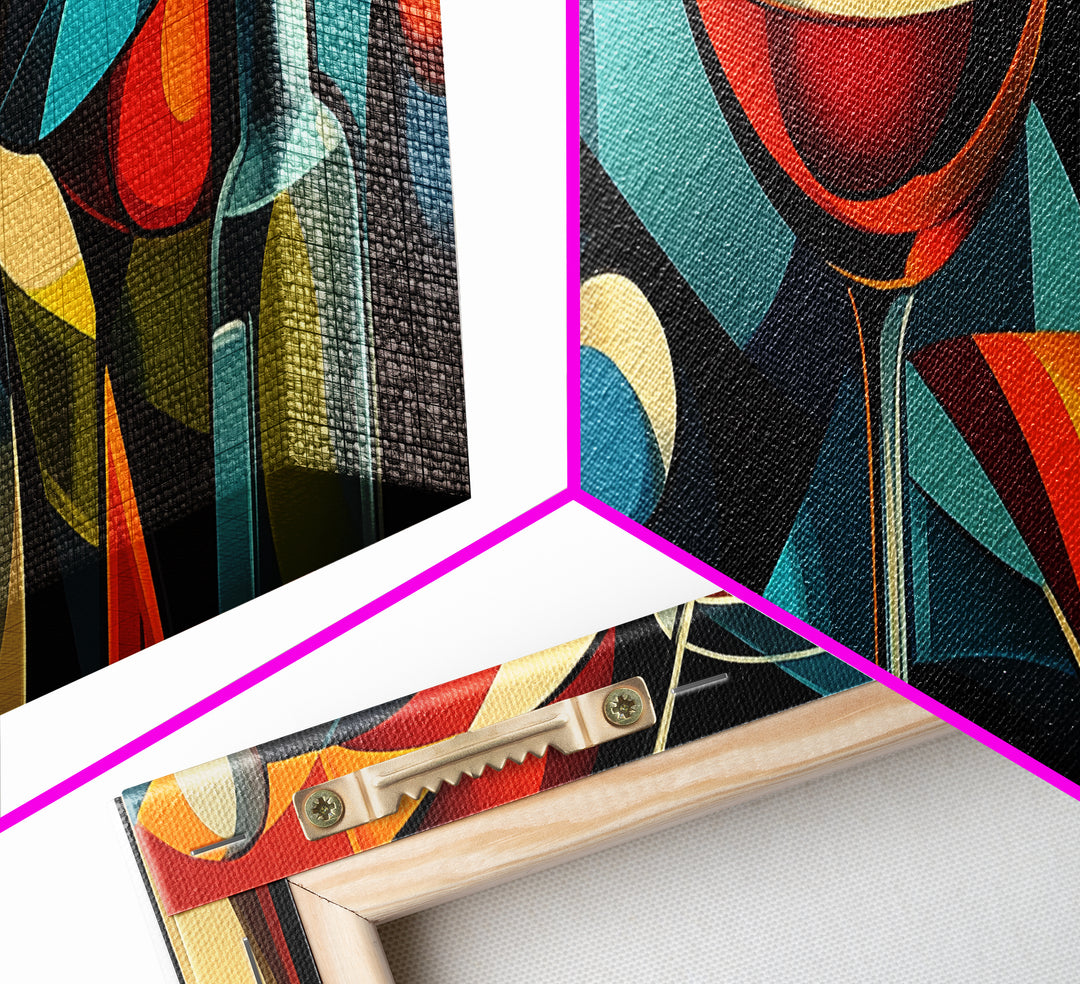 Abstract Martini Framed Canvas Print Espresso Martini Wall Art Modern Cocktail Art Kitchen Bar Decor Bold Geometric Wall Artwork