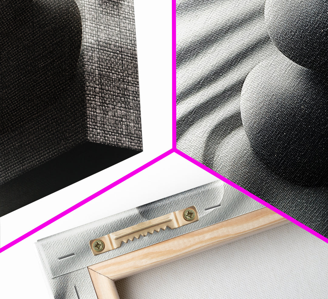 Coastal Harmony Framed Canvas Print Tranquil Pebbles Zen Reflection Nautical Decor Above Couch Living Room Wall Art