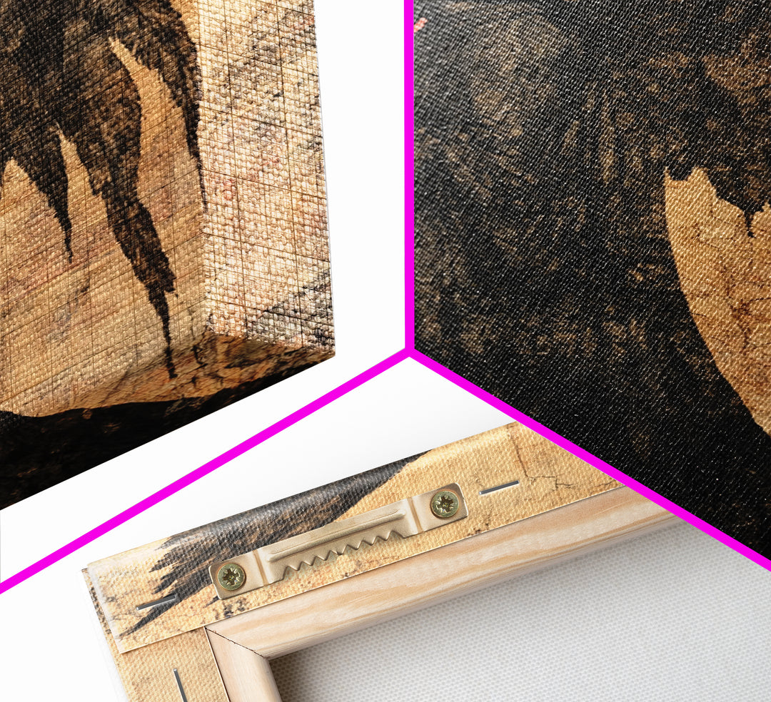 Dark Angel Silhouette Canvas Print Gothic Angel Art Prints Moody Abstract Artwork Dark Romance Wall Art Unique Gift Idea