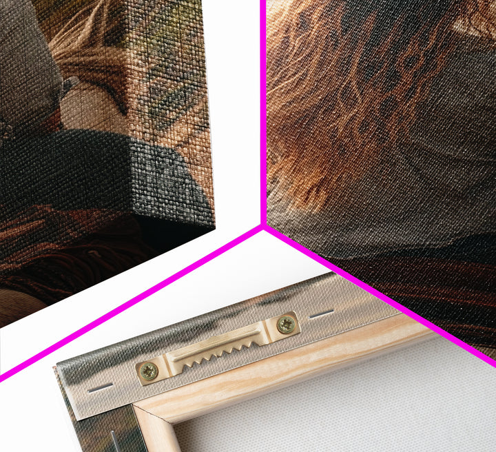 Coastal Cowgirl Riding Canvas Print Horse and Ocean Landscape Art Rustic Decor Western Inspired Framed Art Bedroom Living Room Gift